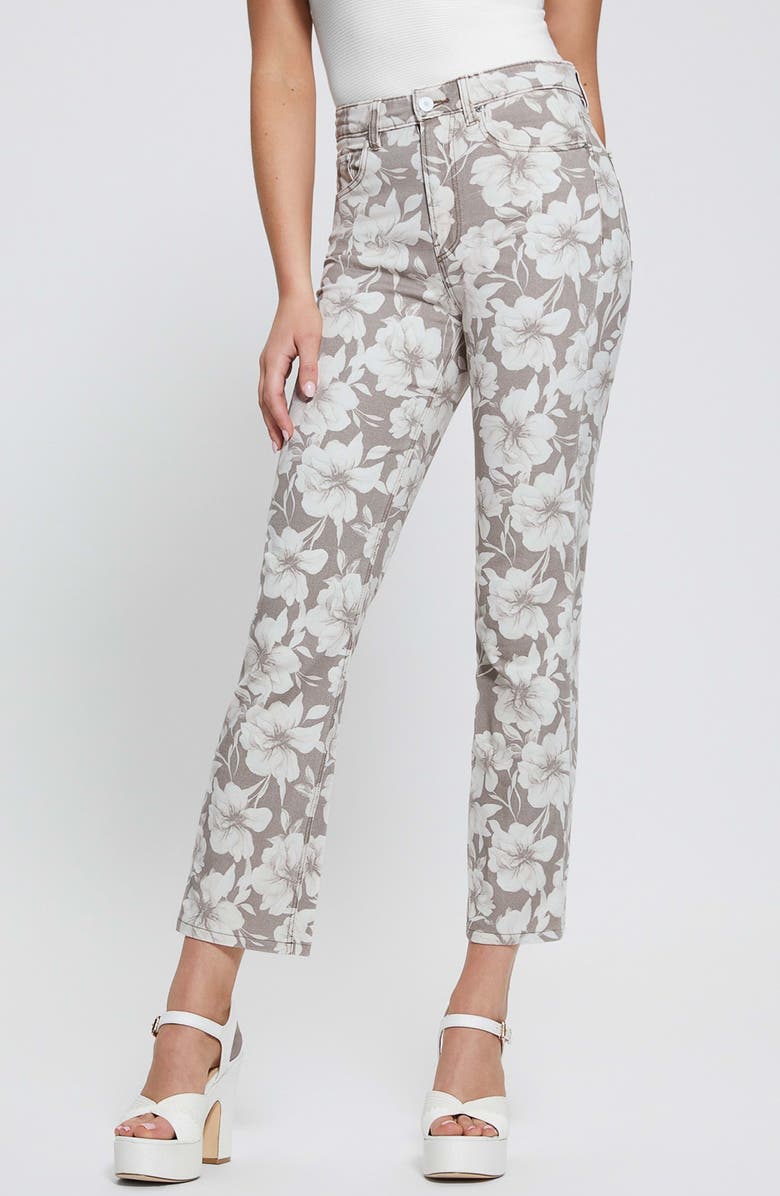 GUESS Girly Floral Wide Leg Ankle Jeans, Main, color, 