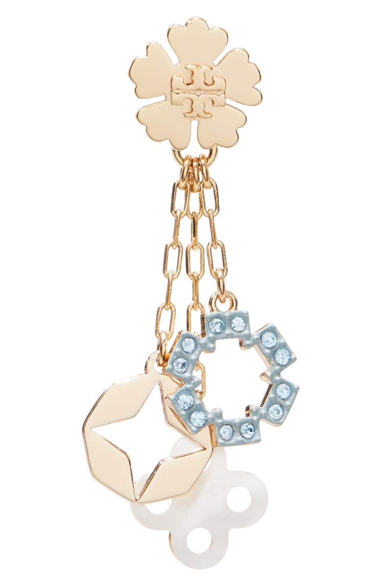 Tory Burch Forget Me Not Drop Earrings, Alternate, color, Gold Multi