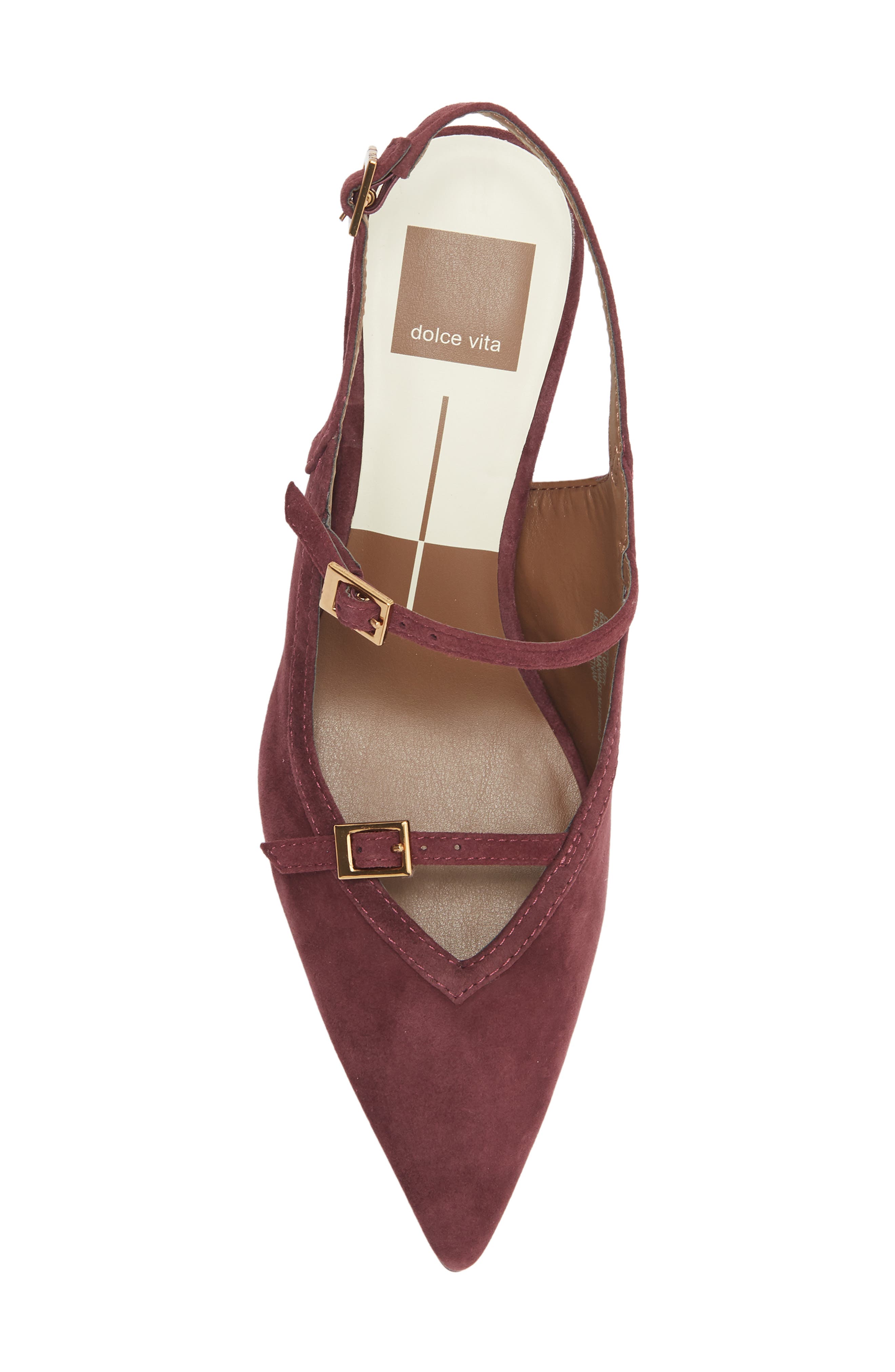 Dolce Vita Kishan Pointed Toe Slingback Pump, Alternate, color, Wine Suede