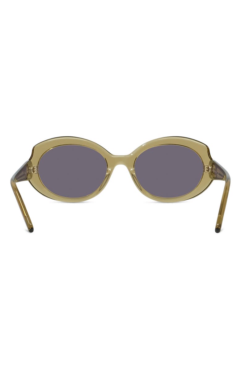 Loewe Thin Mini 54mm Oval Sunglasses, Alternate, color, Shiny Dark Green / Violet