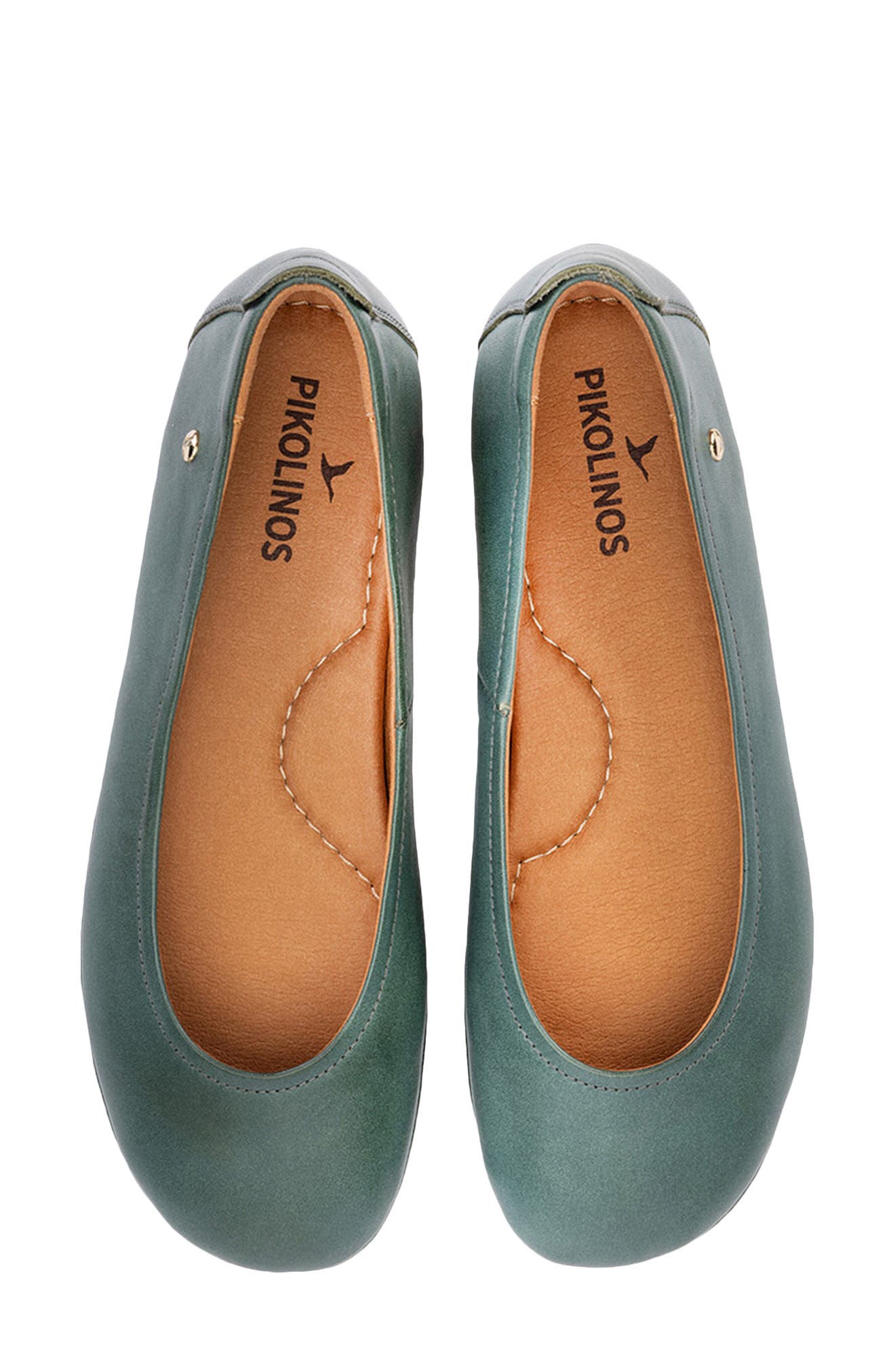 Carmona Leather Flat, Alternate, color, JADE