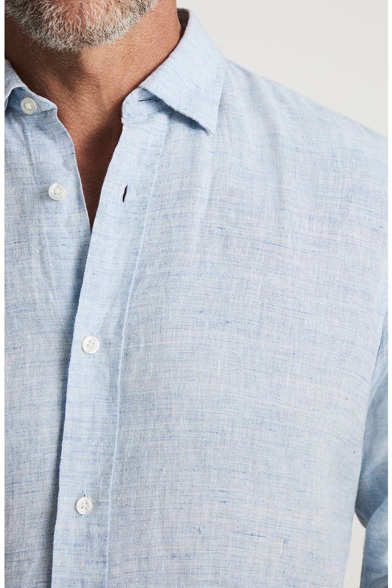Linen Button-Up Shirt, Alternate, color, BLUE
