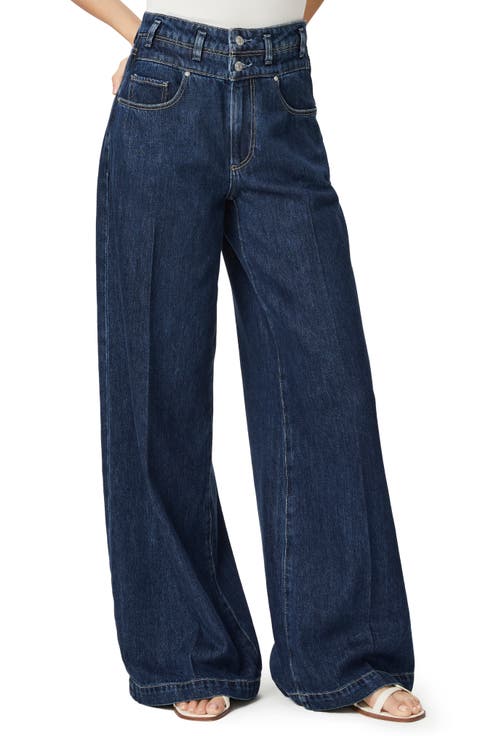 Portia Double Waistband Wide Leg Jeans (Enzo Distressed)