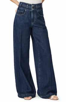 PAIGE Portia Double Waistband Wide Leg Jeans