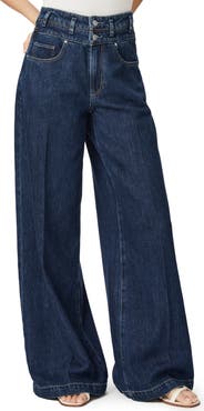 PAIGE Portia Double Waistband Wide Leg Jeans