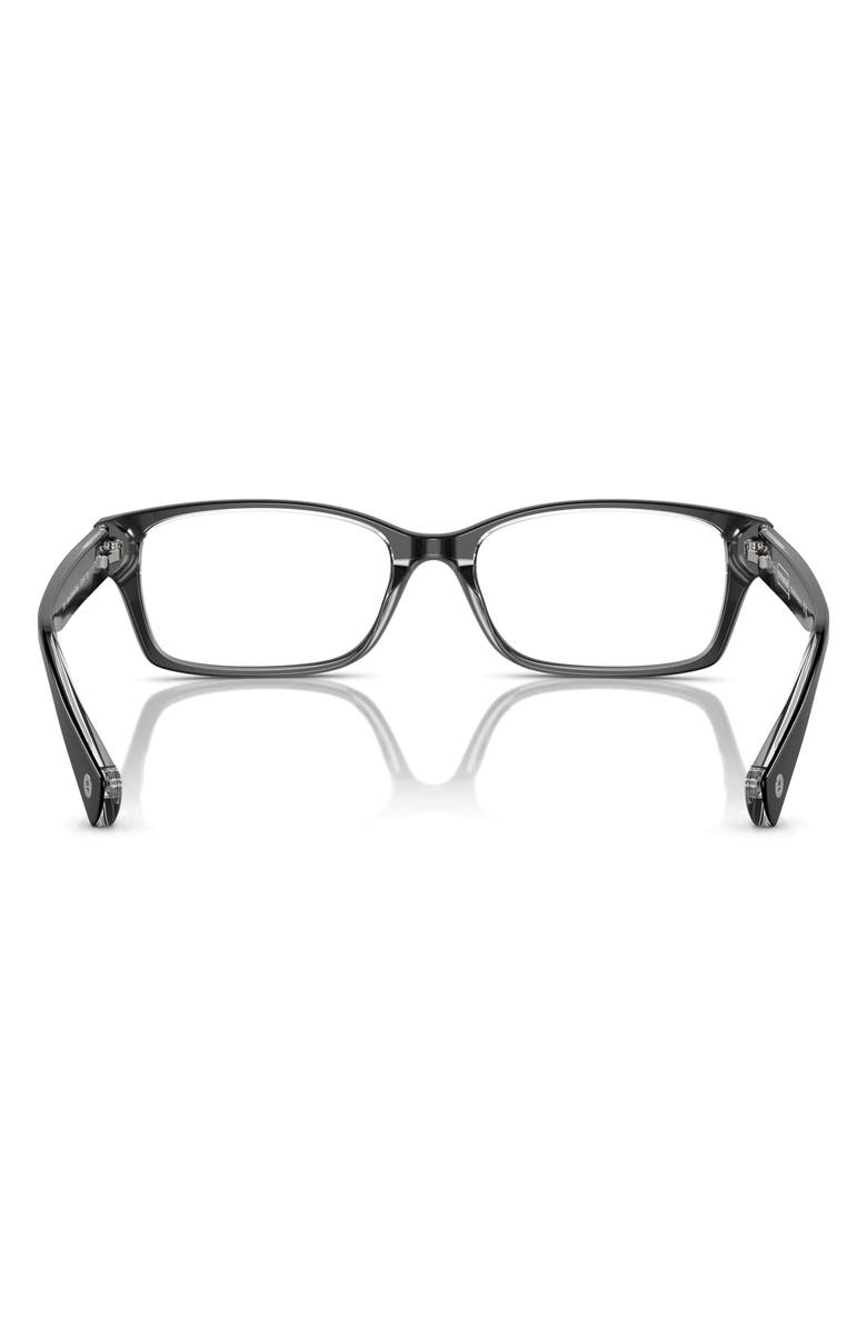 COACH 52mm Rectangular Optical Glasses, Alternate, color, Black / Crystal Clear / Demo