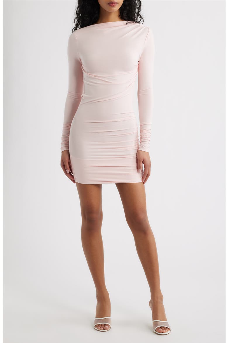 Romy Ruched Cocktail Minidress, Main, color, BALLET PINK