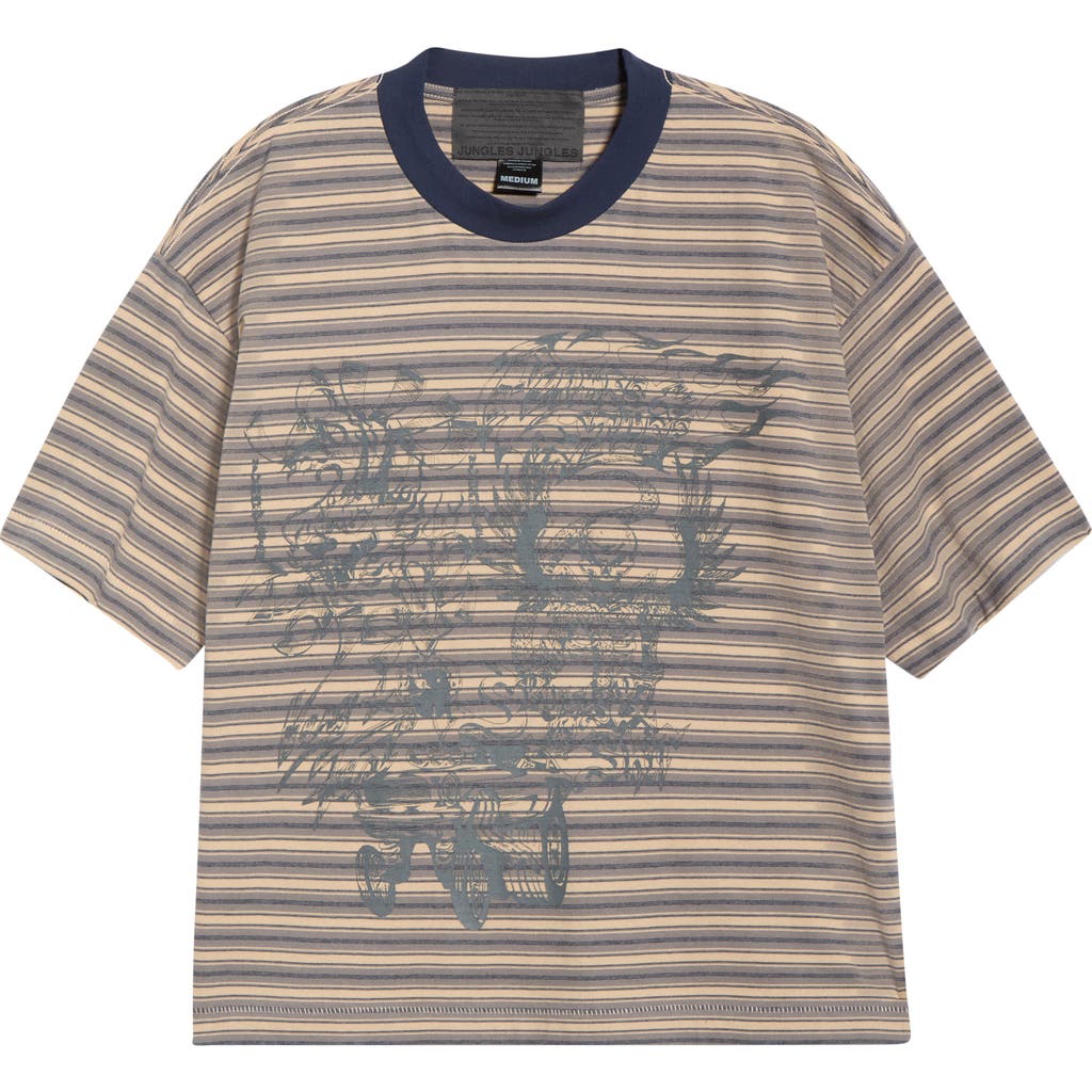 Jungles Loud Noises Stripe T-shirt In Brown