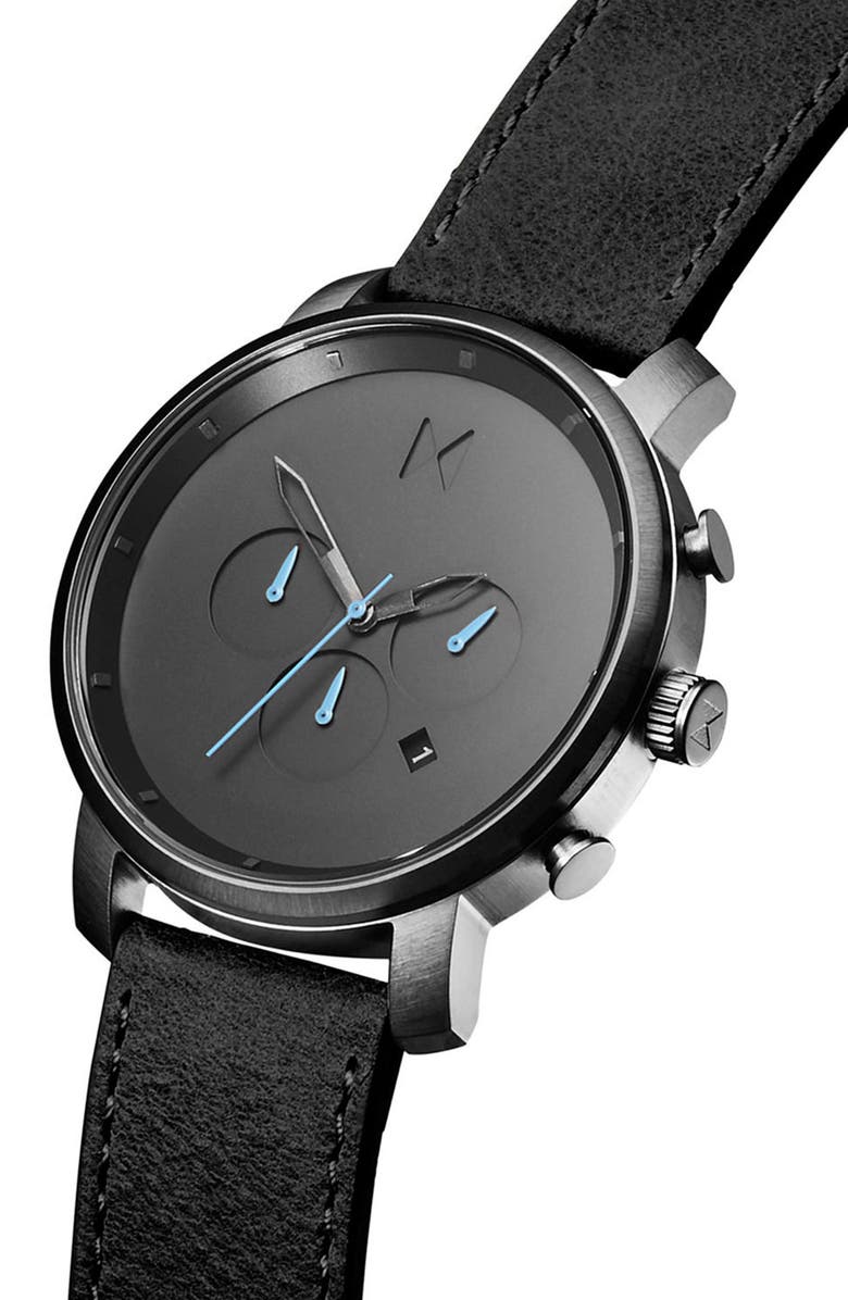MVMT WATCHES MVMT The Chrono Chronograph Leather Strap Watch, 45mm, Alternate, color,