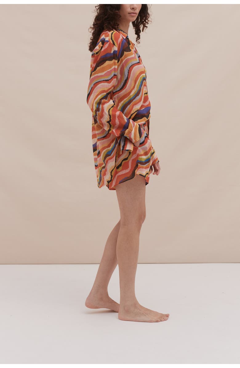 Desmond & Dempsey Lounge Shirt & Easy Short, Alternate, color, Tide Multi