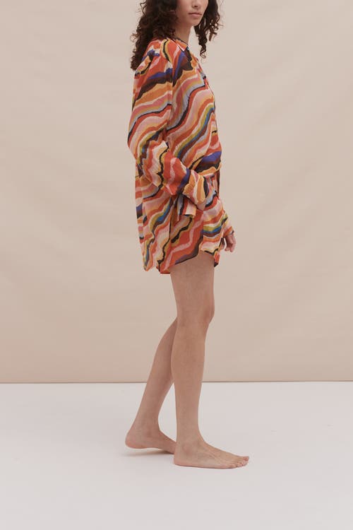 Desmond & Dempsey Lounge Shirt & Easy Short In Multi