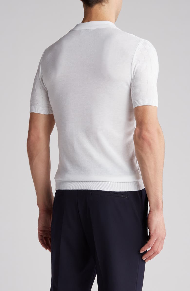 T.R. PREMIUM Textured Sweater Knit Polo, Alternate, color, White