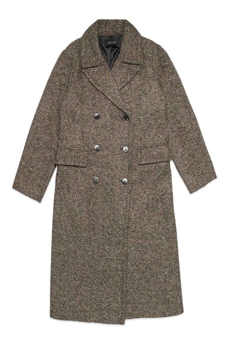 Cameron Herringbone Coat, Main, color, CHOCOLATE