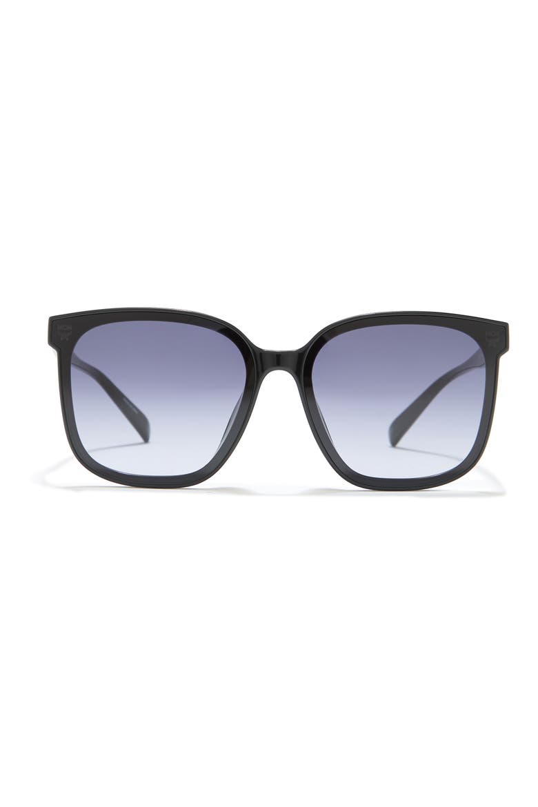 65mm Modified Square Sunglasses, Main, color, BLACK/ BLACK VISETOS