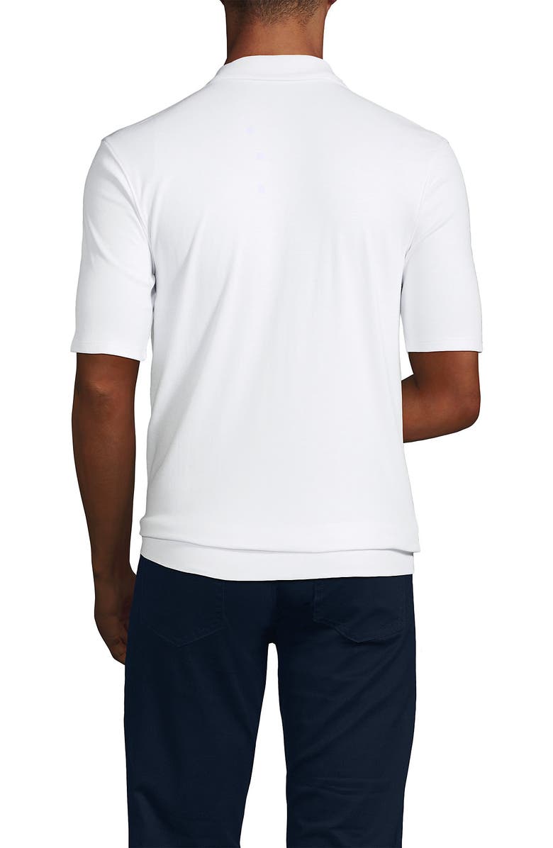 Lands' End School Uniform  Short Sleeve Banded Bottom Polo Shirt, Alternate, color, White