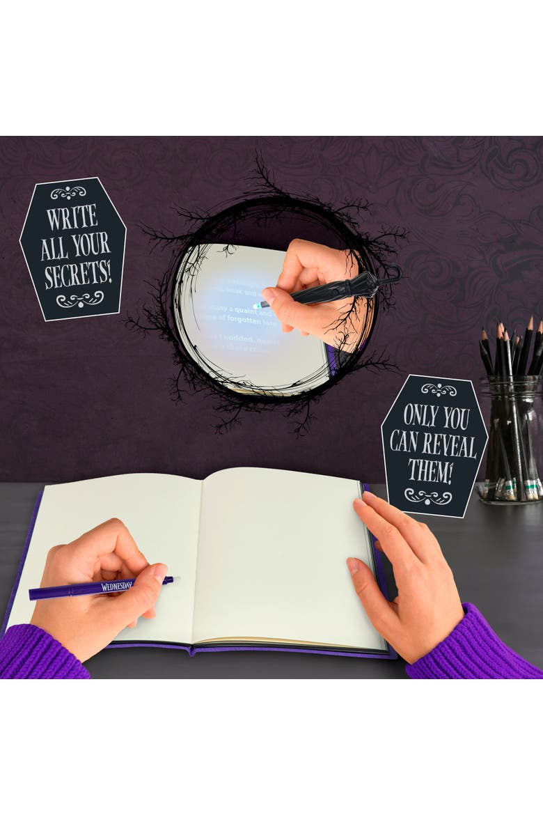 Wednesday Secret Reveal Journal Set, Purple Notebook, Kids 8+, Alternate, color, Purple