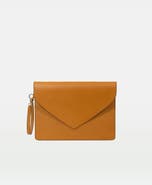 Modher Envelope Clutch In Vegetable Tanned Calfskin And Suede Leather