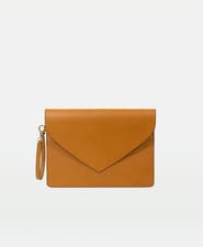 Modher Envelope Clutch In Vegetable Tanned Calfskin And Suede Leather