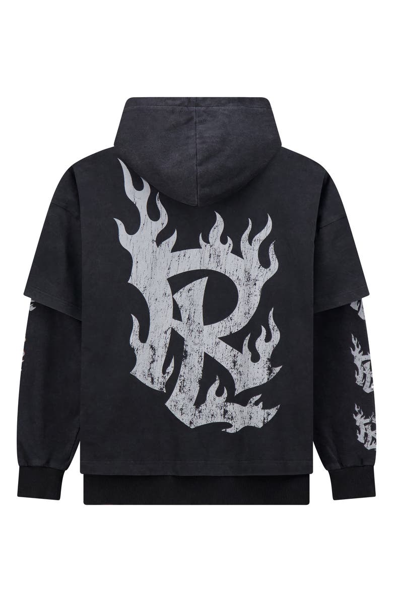 Rolling Loud Metal Layered Cotton Blend Graphic Hoodie, Alternate, color, Washed Black