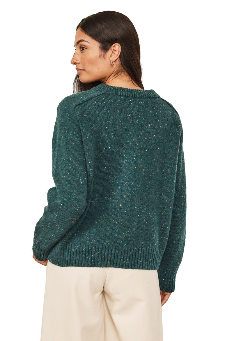 Donegal Boxy Cardigan, Alternate, color, Dark Icelandic Blue