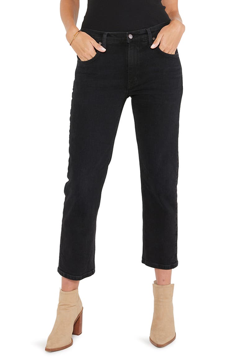 Rae Ankle Straight Leg Organic Cotton Jeans, Main, color, ONYX