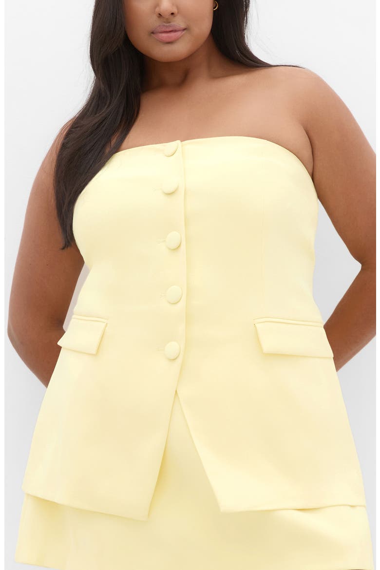 Leah Bustier Strapless Top, Main, color, LEMON DROP