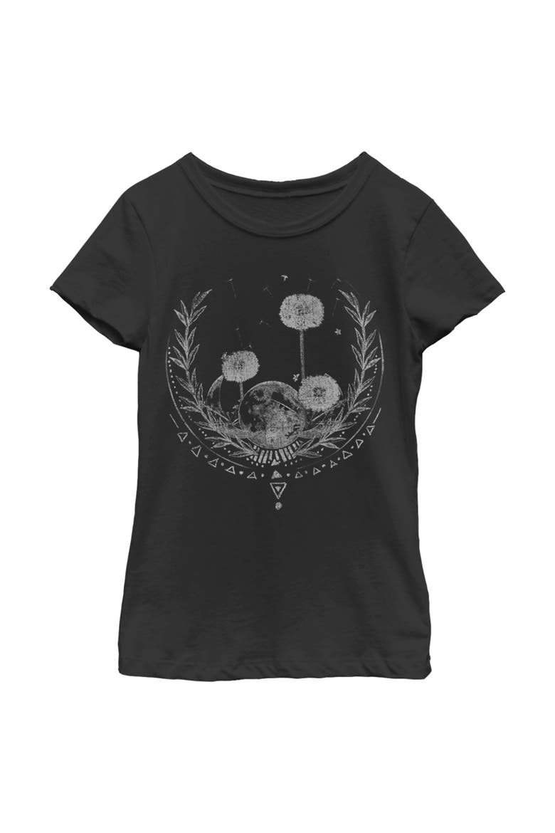 Girl's Lost Gods Dandelion Moon Wish Graphic Tee, Main, color, Black