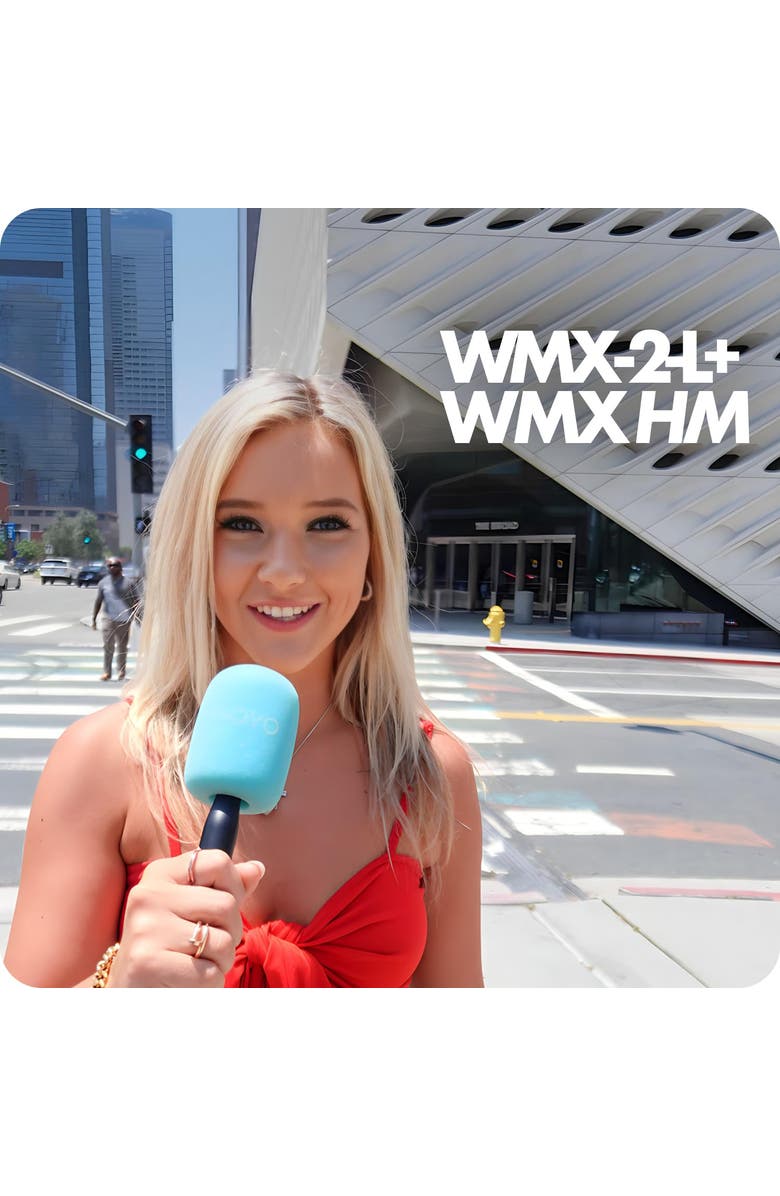 MOVO WMX-2-L Wireless Lavalier Microphone for iPhone/Lightning Devices with WMX-HM Handheld Adapter, Alternate, color, Black