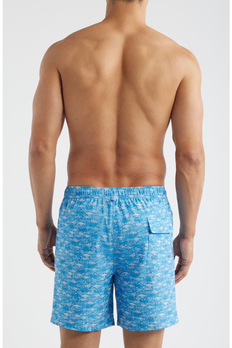 Sunfish Print Swim Trunks, Alternate, color, MARINA BLUE