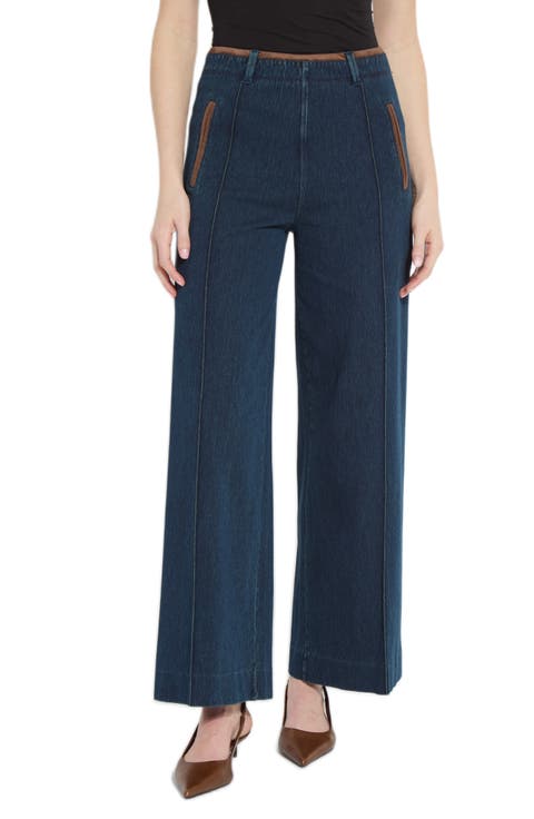 Angelica Pintuck High Waist Wide Leg Jeans