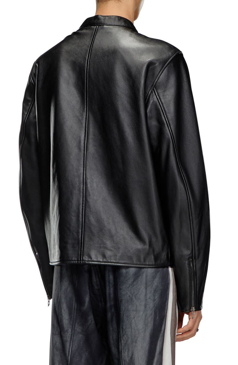 DIESEL<sup>®</sup> L-Carver Leather Moto Jacket, Alternate, color, Deep/ Black