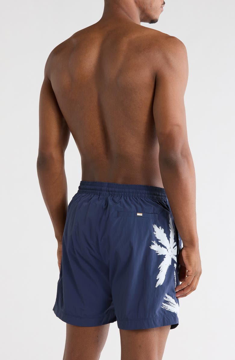 BOSS Rimi Swim Trunks, Alternate, color, Navy