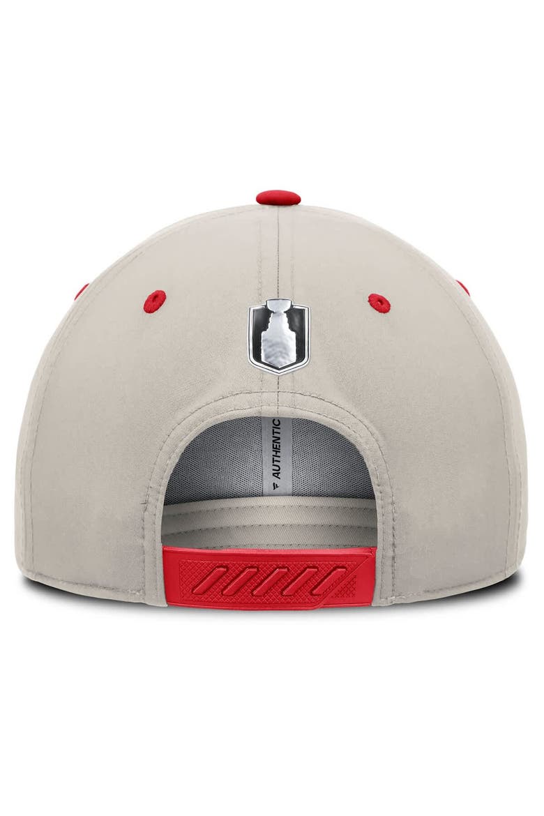 Men's  Fanatics  Red/Gray Washington Capitals 2025 Stanley Cup Playoffs Locker Room Trucker Adjustable Hat, Alternate, color, Red