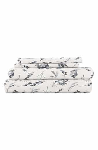 HOME SPUN Premium Botanical 4 Piece Flannel Bed Sheet Set