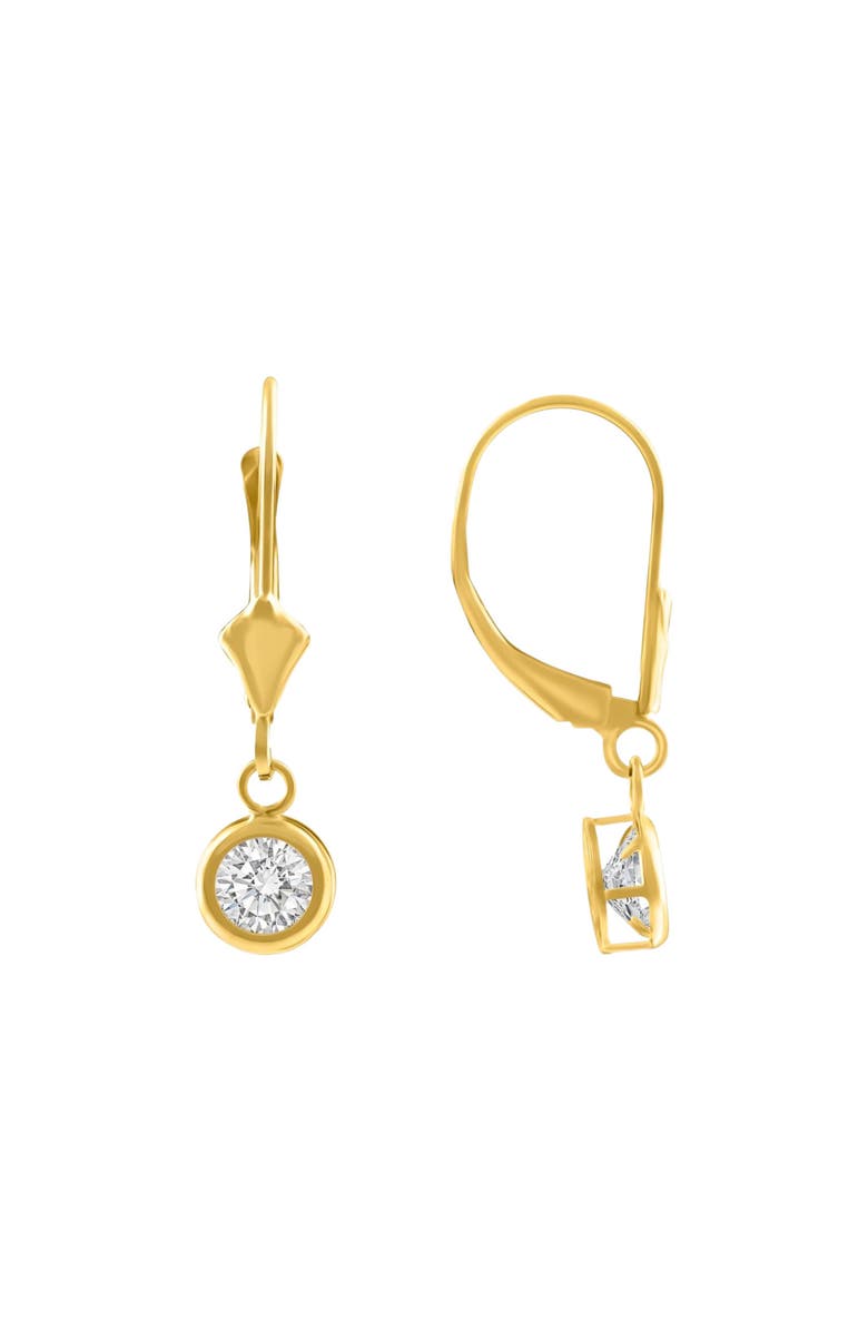 Bliss Diamond 1Ct Diamond Lab Grown Dangle Lever Back Hoop Earrings 14k Gold, Main, color, 