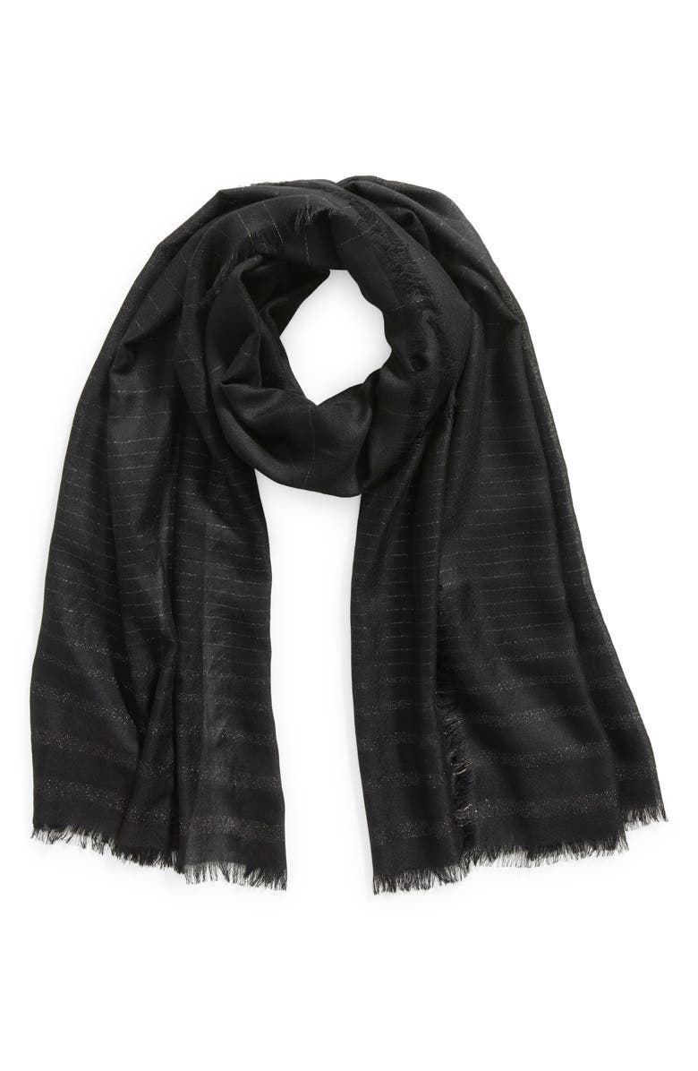 Nordstrom Cashmere & Silk Metallic Eyelash Scarf, Alternate, color, 