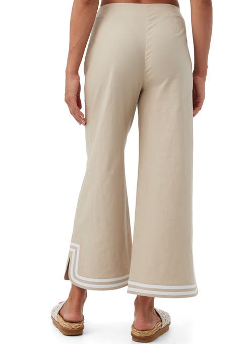Trina Turk Abbey Linen Ankle Pant In Biarritz Beige