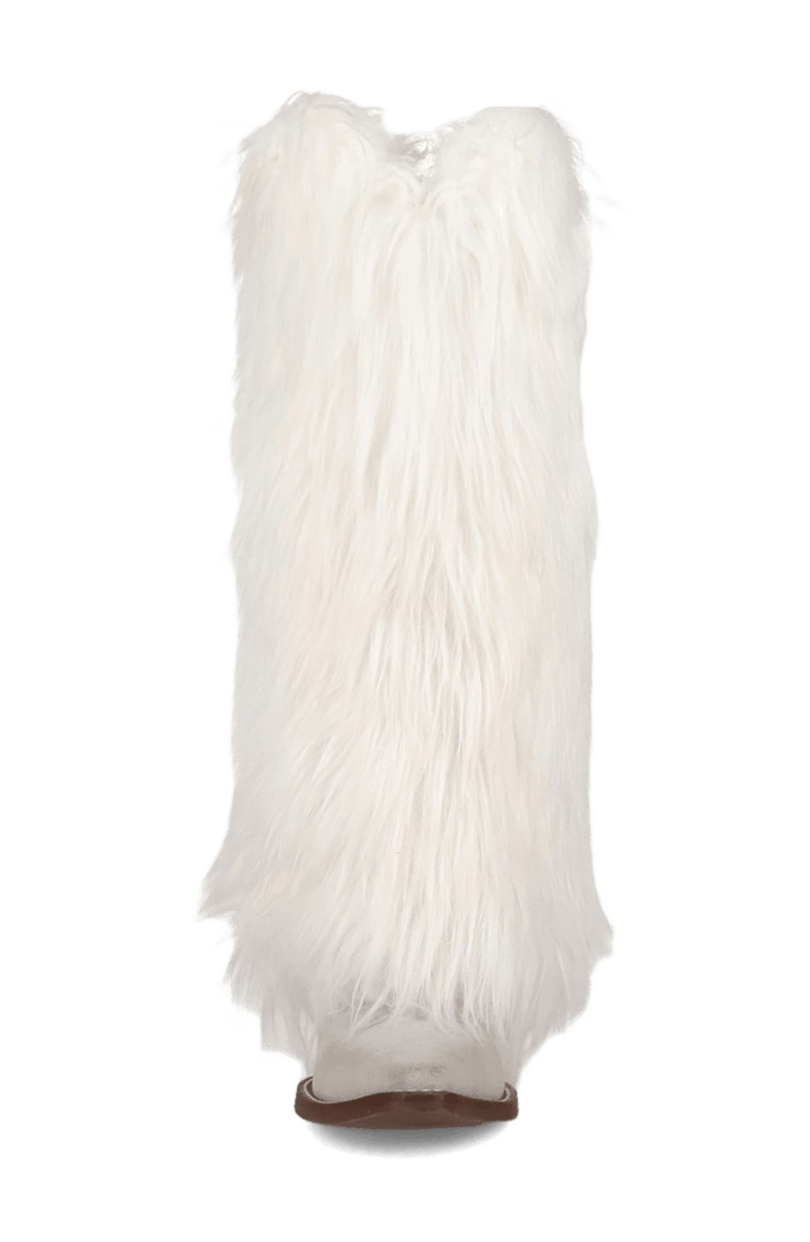Dingo Snuggle Faux Fur Western Boot, Alternate, color, White