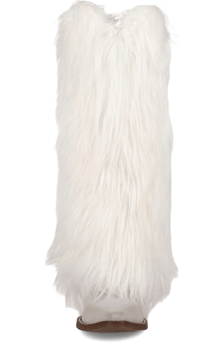 Dingo Snuggle Faux Fur Western Boot, Alternate, color, White