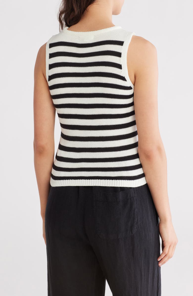 Blu Pepper Stripe Knit Sleeveless Top, Alternate, color, 