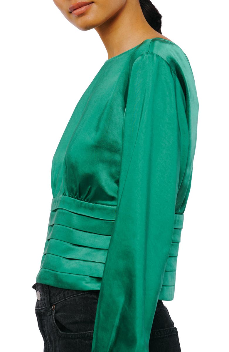CIEBON Fosi Satin Top, Alternate, color, Green