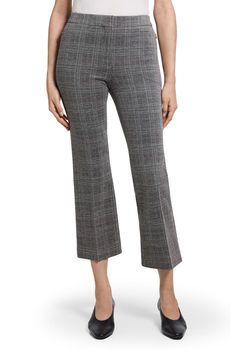 Glen Plaid Ankle Kick Pants, Main, color, TAN MULTI