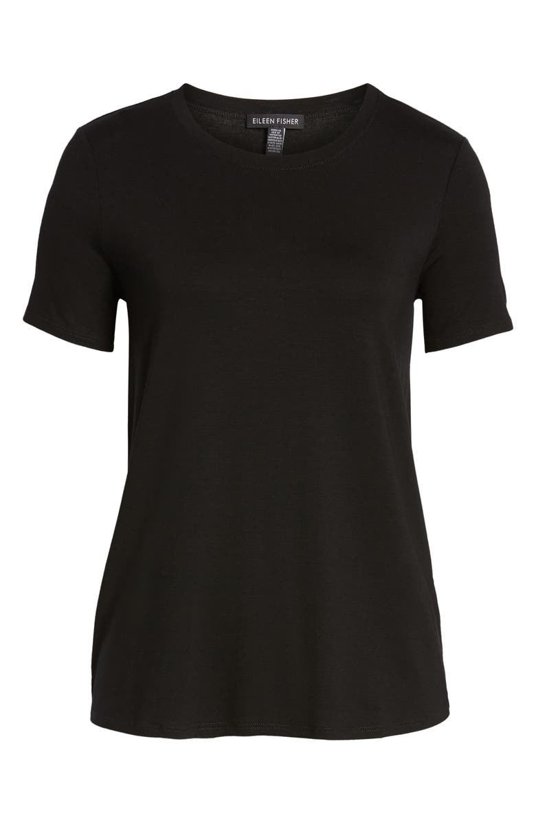 Eileen Fisher Short Sleeve Jersey Tee, Alternate, color, 