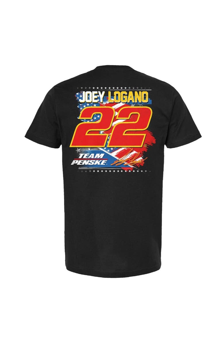 TEAM PENSKE Men's Team Penske Black Joey Logano Shell/Pennzoil Patriotic Car T-Shirt, Alternate, color, Black