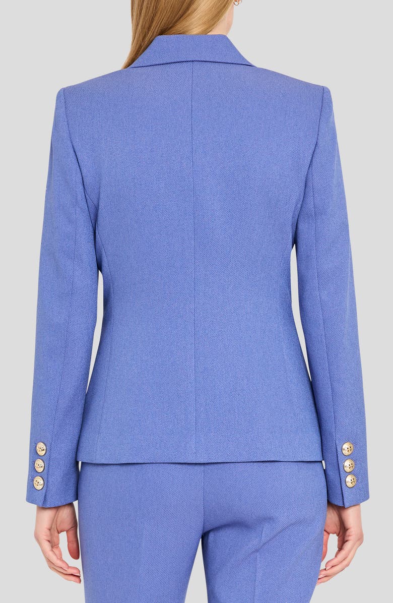 Tahari ASL Double Breasted Twill Blazer, Alternate, color, Deep Peri