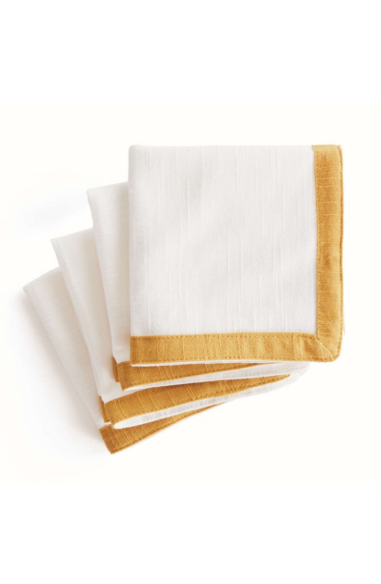 Napa Home & Garden Connor Cocktail Napkins Set Of 4, Main, color, Yellow