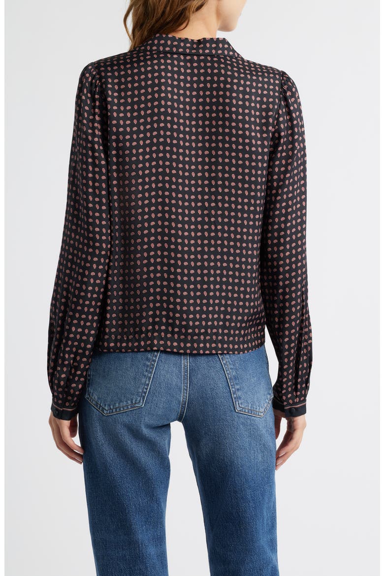 Juliana Paisley Print Silk Blend Button-Up Shirt, Alternate, color, CARDINALE FOULARD