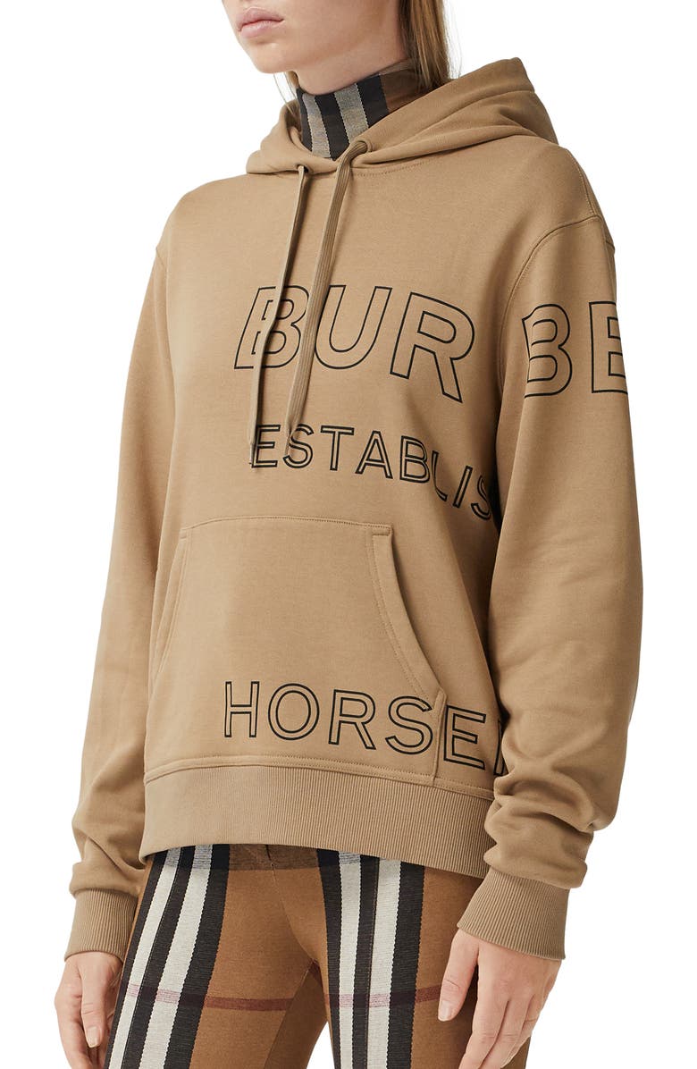 Burberry Poulter Horseferry Print Cotton Hoodie, Alternate, color, 