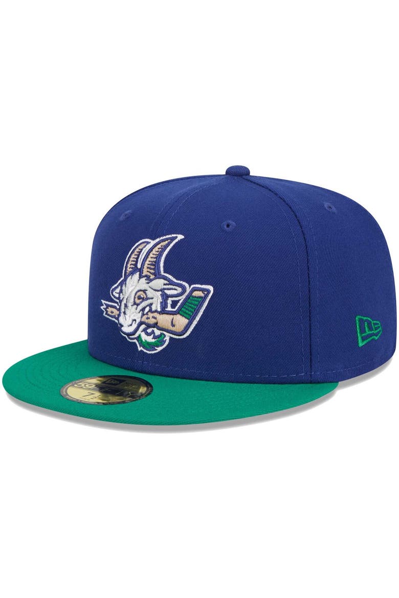 Men's New Era Royal Hartford Yard Goats Theme Nights Hockey  59FIFTY Fitted Hat, Main, color, Royal