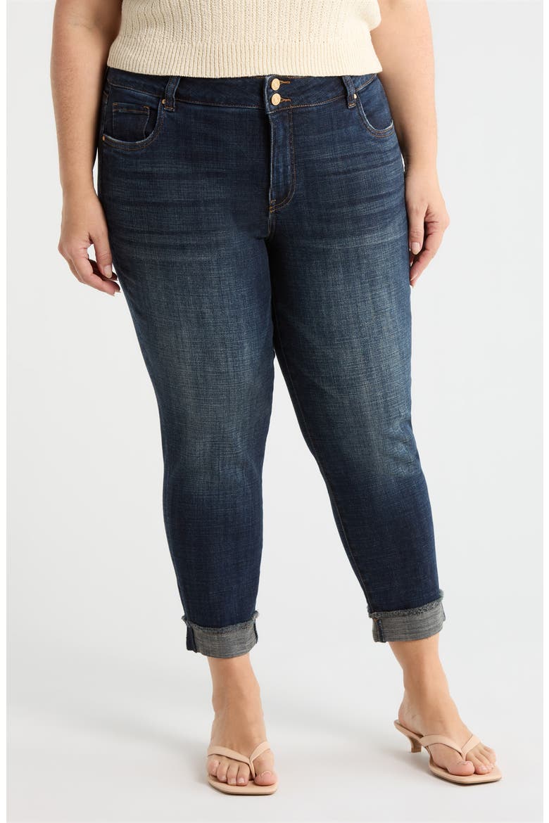 Amy Frayed Crop Slim Straight Leg Jeans, Main, color, ACKNOWLEDGING